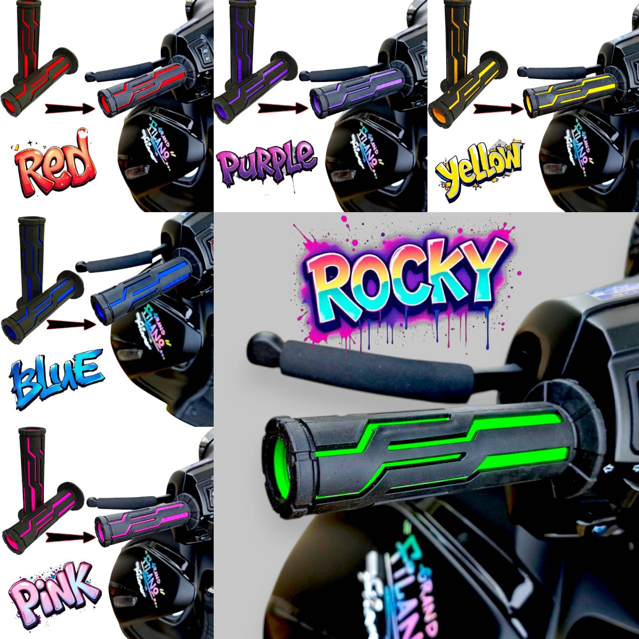 ปลอกแฮนด์ ROCKY ปลายเปิด * แถมฟรีพวงกุญแจ + สติ๊กเกอร์ร้าน