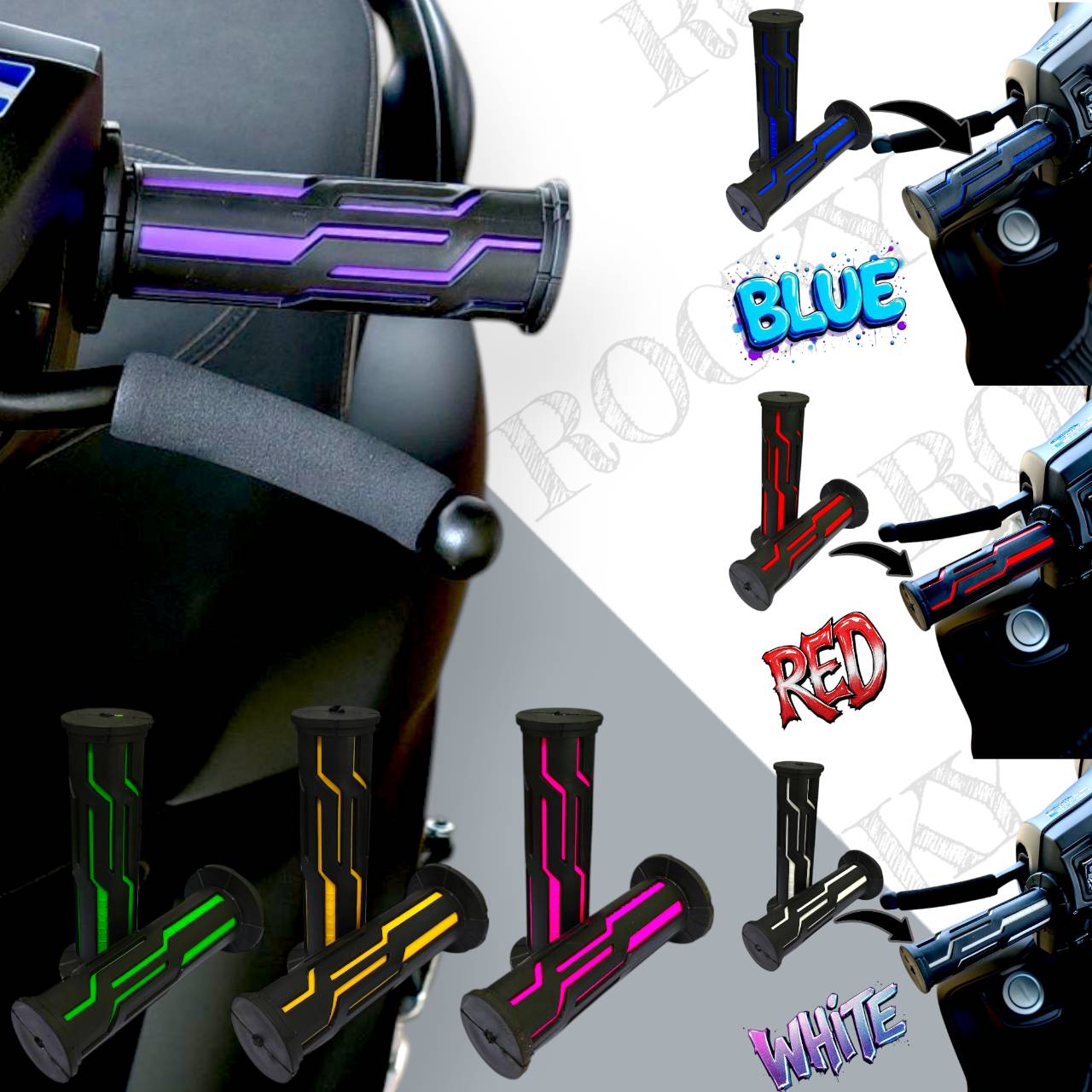 ปลอกแฮนด์ ROCKY ปลายปิด * แถมฟรี พวงกุญแจ + สติ๊กเกอร์ร้าน